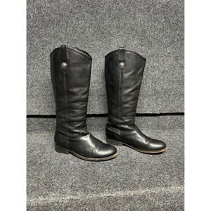 Frye Tall Black Boot Riding Equestrian Melissa 7 Old Money Cowgirl Luxury Staple